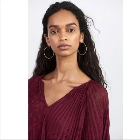 Anthropologie Toulon Pleated Mini Dress in Plum Sz S - Picture 5 of 14